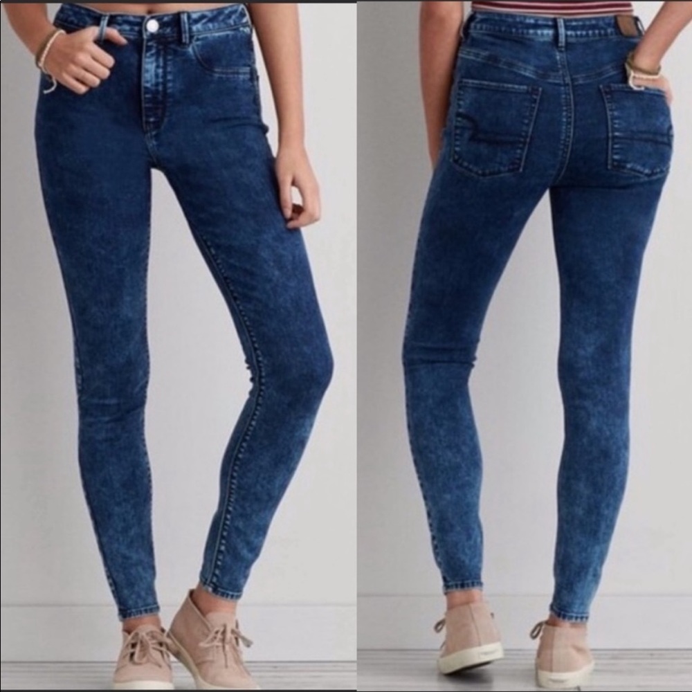 American Eagle•Sky High Jegging•Acid Wash•Size 4